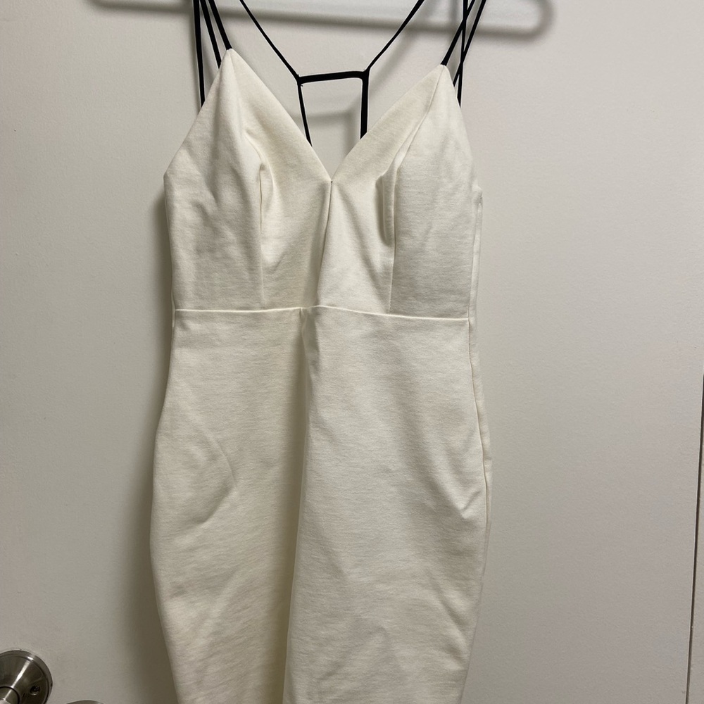 Solemio white cocktail dress Bodycon, size small